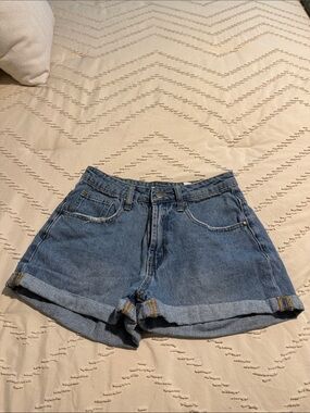 Empyre Light Blue Rolled-Hem Denim Shorts